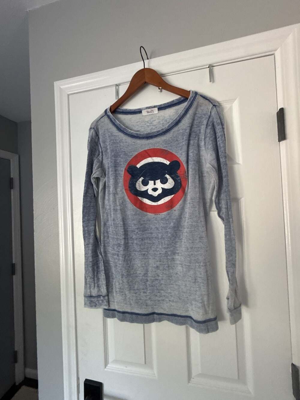Touch by Alyssa Milano Chicago Cubs Waffle Knit Long Sleeve Shirt